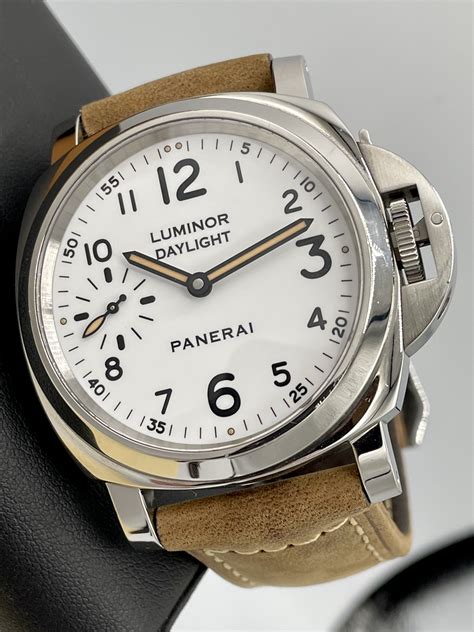 panerai luminor daylight chronograph white dial|luminor panerai daylight price.